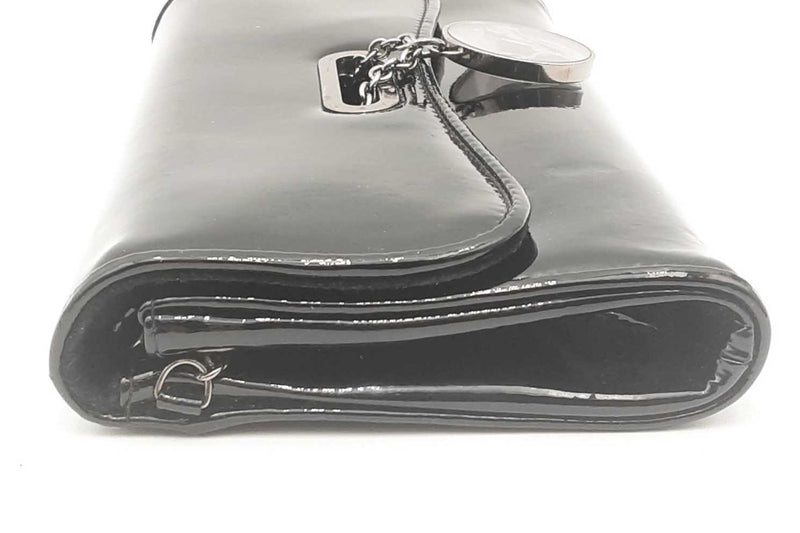 Christian Louboutin Black Patent Leather Riviera Clutch Eb0425oxzsa