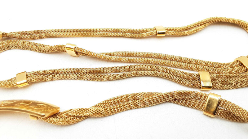 Chanel Gold-tone Logo Buckle & Mesh Belt Fw0725czxdu
