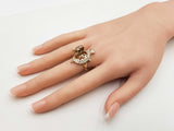 3 Legged Mama And Baby Turtle Locket Ring In 14k Tri-color Gold 8.8 Grams Size 6.5 Fw0726rzxdu