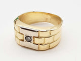 0.05 Carat Diamond 2 Tone Yellow White Gold 5.0g Ring Size 7 Do0426woxde