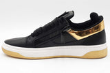 Giuseppe Zanotti Gz94 Double Zip Black Leather Sneakers Size 42 Eb1225lpxdu