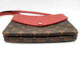Louis Vuitton Twice Pochette Cherry Red Leather Brown Monogram Crossbody Bag Do0525sxzde