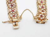 Rubies White Pearls 14k Yellow Gold 33.4g Bracelet 6.75 In Do0326orxzde