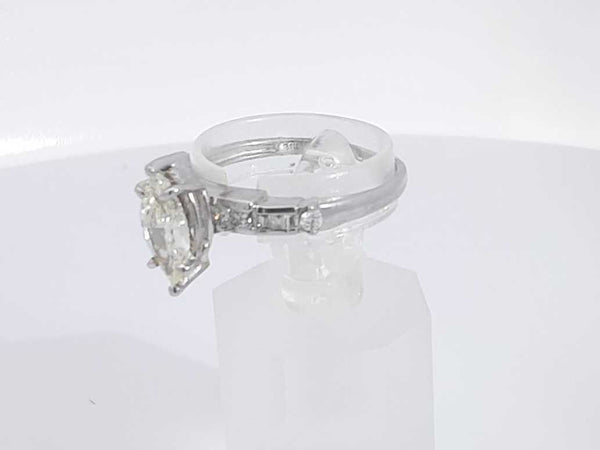 0.87 Cttw Diamond Marquis 14k White Gold Ring 2.3 Grams Size 7 Aa0625cxzsa