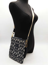 Coach Signature C Blue Denim Crossbody Bag Do0526lxde