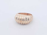 14k Yellow Gold Ribbed Dome Ring 7.2 Grams Size 6.5 Eb1224owxsa