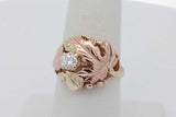 Black Hills Gold 10k Gold Leaf Ring With Diamond 4.1 Grams Size 6.75 Eb1026lexsa
