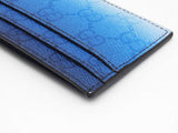 Gucci Chroma Card Case In Gradient Blue Gg Monogram Coated Canvas Fw1225lrzdu