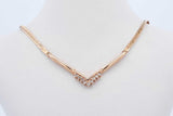 0.09cttw Diamond Chevron 14k Pendant With 12k Herringbone Chain 4.8 Grams 17.5 Inch Eb0826oxzde