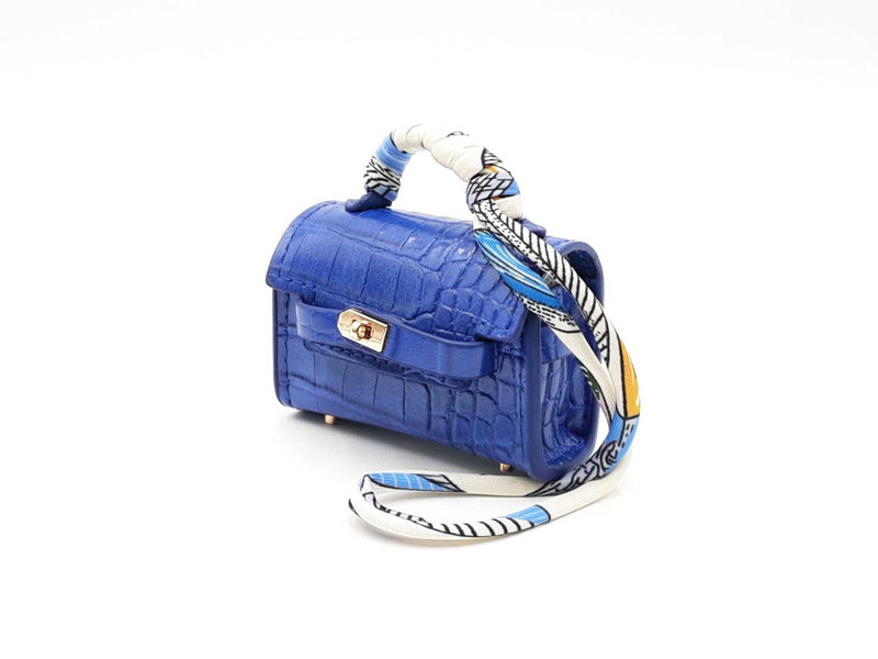 Mini Luxury Bag Charm In Royal Blue Fw0725edu