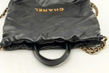 Chanel 22 Black Quilted Leather Backpack Eb0225olxzsa