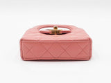 Chanel Mini Nano Shopper Bag In Shiny Coral Pink Aged Calfskin Fw1026lexzdu