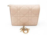 Christian Dior Lady Dior Gardenia Wallet In Pink Cannage Lambskin Fw0626lrxdu