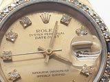 Rolex 26 Datejust Champagne Dial Diamonds Sapphires 18k Yg Watch Do0326irxzde