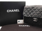 Chanel Black Washed Lambskin Chain Around Maxi Black Handbag Aa0426lozxsa