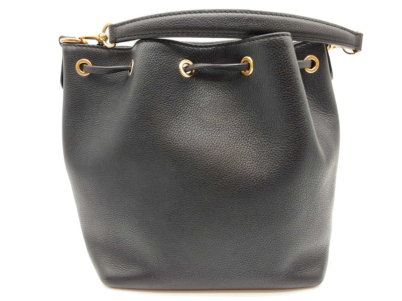 Louis Vuitton Lockme Black Leather Bucket Bag Do0425sxzde