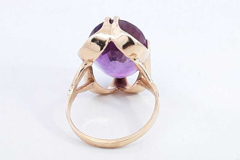 Purple Gemstone Ring In 10k Yellow Gold 8.5 Grams Size 10 Eb0924lixsa