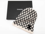 Chanel Cashmere Blend Black White Knitted Beanie Do0326wxzde