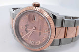 Rolex Oyster Perpetual Datejust 36mm Everose Gold Stainless Watch Eb0526lxxxzsa