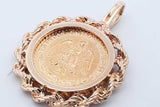 1945 Dos Pesos Gold Coin Pendant Set In 14k Yellow Gold 3.4 Grams Eb0426wpe
