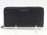 Roberto Cavalli Black Leather Zip Wallet Black Wallet
