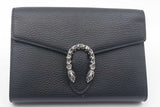 Gucci Dionysus Black Leather Wallet With Chain Eb0426wrxdu