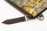 Gucci Bengal Tiger Wristlet Pouch In Gg Supreme Coated Canvas Fw0126oxzdu