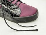 Giuseppe Zanotti Purple Satin & Black High Top Sneakers Size 46 Fw1024ersa