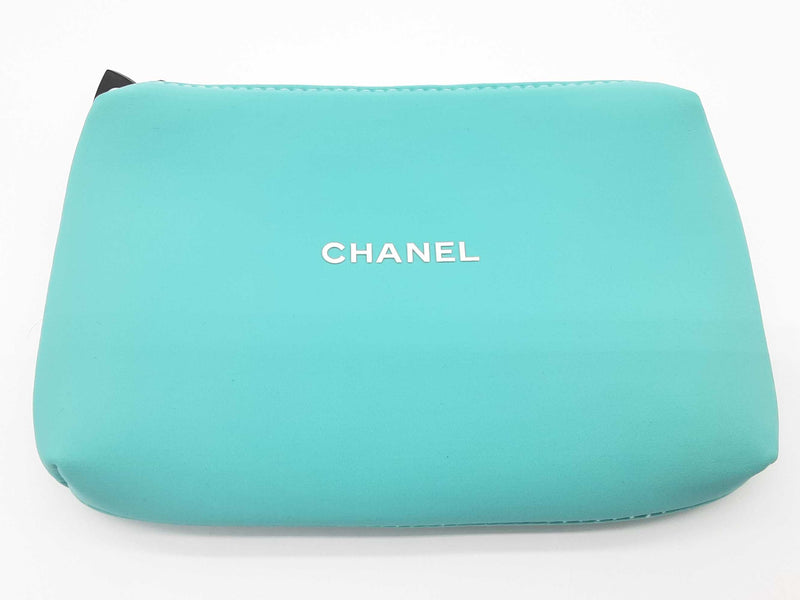 Chanel Vip Tiffany Teal Blue Neoprene Cosmetic Bag Do0225oxde