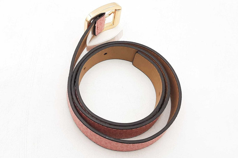 Michael Kors Pink Monogram Belt With Gold Tone Buckle Eb0225oxsa