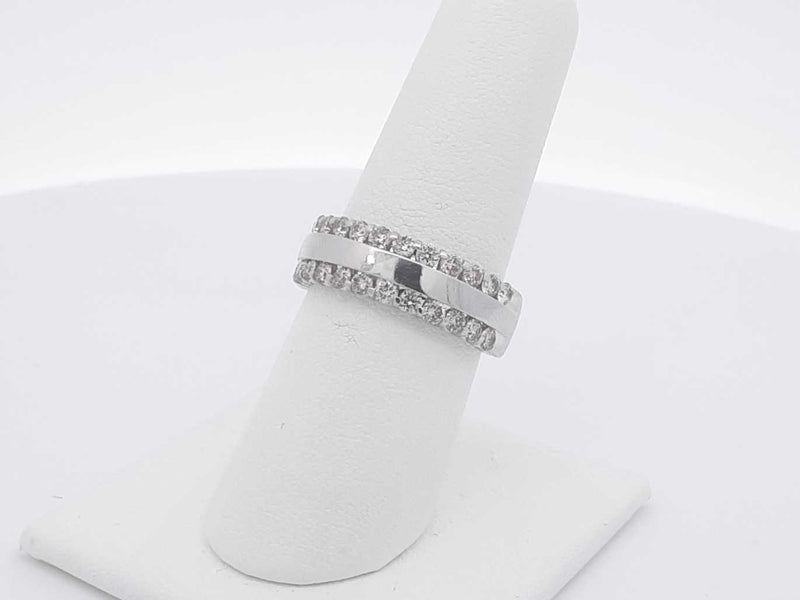 .72 Ctw Diamond 14k White Gold 6.6 Grams Ring Size 7.5 Sd0725wrzsa