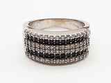 0.90 White Black Diamonds 14k White Gold 8.3g Ring Size 7.5 Do0625cxzde