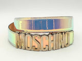 Moschino Iridescent Belt And Silver-tone Logo Buckle Fw0125lxzsa