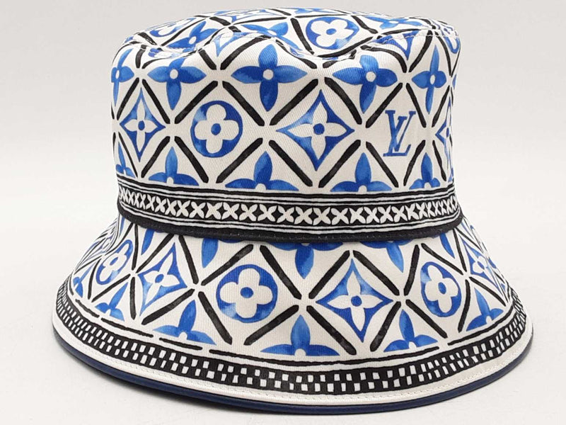 Louis Vuitton Reversible Bucket Hat Blue And White Aa1125wrzsa
