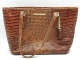 Brahmin Croc-embossed Leather Tote Bag Brown Aa1026pzsa