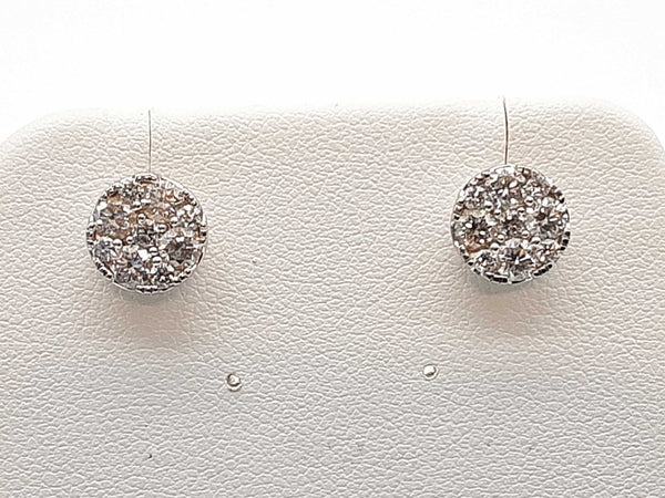 0.74 Cttw Diamonds 14k White Gold 2.0g Screw Back Stud Earrings Do0525lixde