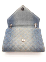 Ysl Saint Laurent Washed Denim Matelasse Chevron College Bag Sd0925ezxde