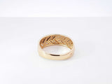 Pavé Diamond & 14k Yellow Gold Herringbone Pattern Ring 3.2g Size 8 Fw0826owzdu