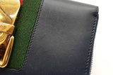 Gucci Sylvie Zip Around Blue Leather Wallet Eb0726oxzde