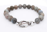 King Baby Labradorite Bead Toggle Bracelet 925 Sterling Silver 29.6 Grams 8.5 Inch Eb0526lxzsa