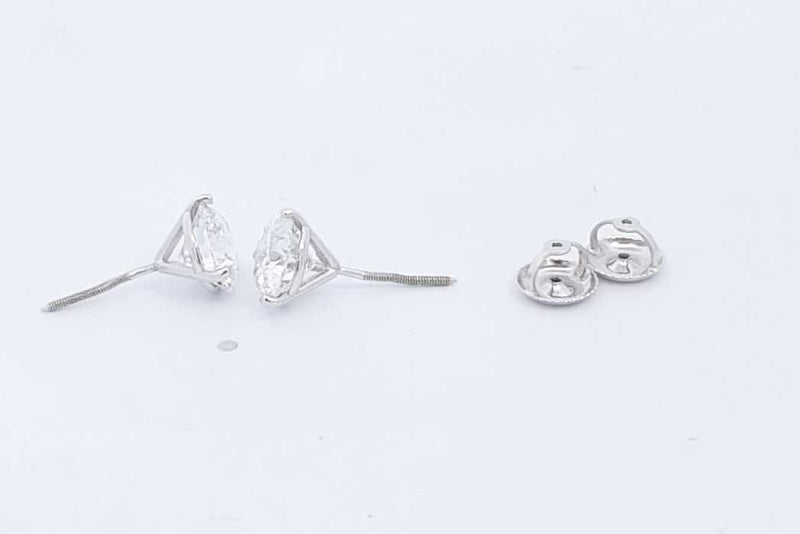 Lab Grown Diamond 3ctw Screwback Stud Earrings 14k White Gold 1.5g Eb0322pwxzsa