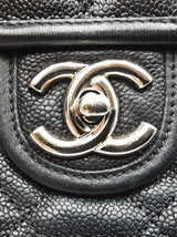 Chanel Mini French Riviera Flap Bag In Black Diamond-quilted Caviar Leather Fw0726lrrxdu
