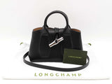 Longchamp Roseau Convertible Black Leather Crossbody Tote Fw0825lrxdu