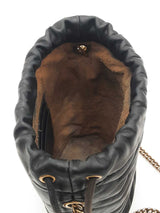 Gucci Mini Marmont Chevron Quilted Black Leather Bucket Bag Eb1125wrxsa