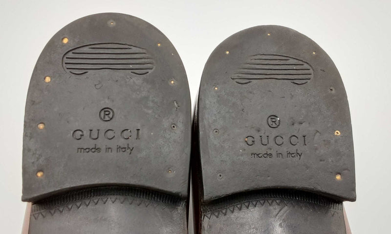 Gucci Brown Leather Loafers Size 10.5 D Eb0324wxzdu
