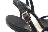 Jimmy Choo Elsy Black Satin Heels Size 38 Eb0326lrxsa