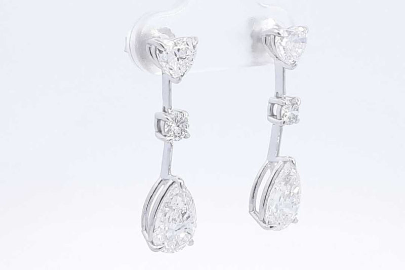 4.5ctw Lab Grown Diamond Drop Stud Earrings In 14k White Gold 3.3g Eb1224lorxdu