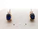 Sapphires Diamonds 14k Yellow Gold 2.0g Stud Earrings Do0526lwede