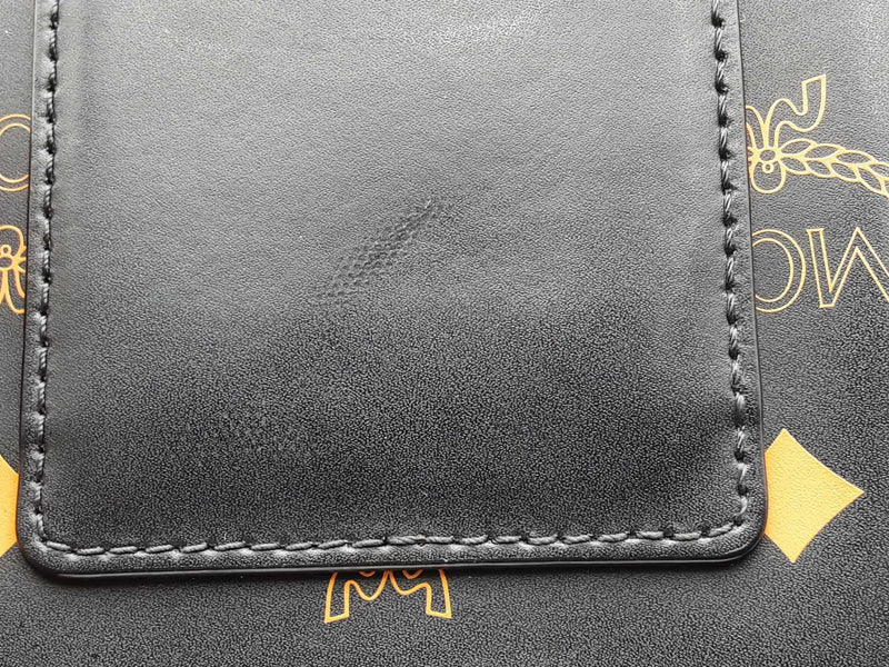 Mcm Logo Color Splash Black Leather Crossbody Eb0924lrxsa