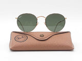 Ray-ban Arista Gold-tone Round Sunglasses With Green Lenses Fw1026ixdu